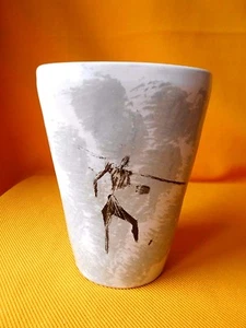 KERAMIKVASE VON JEAN AUSTRUY VALLAURIS DEKOR STAMMESKUNST AFRIKA - Bild 1 von 1