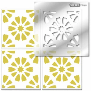 Amberley Reusable Tile STENCIL. Painting Floors & Walls. Home Decorating 10628 - Picture 1 of 3