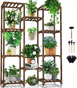 Uneedem Plant Stand Indoor Outdoor, Tall Plant Shelf for Multiple Plants, 10 Tie - Picture 1 of 12