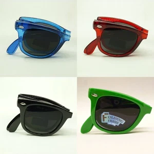 FOLDING SUNGLASSES NEW RETRO VINTAGE STYLE MEN WOMEN COMPACT FRAME LENS - Picture 1 of 12
