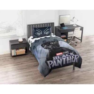 4 pc Marvel Studio Legacy Black Panther Twin Comforter & Sheet Set NIP - Picture 1 of 15