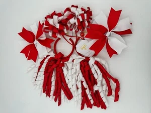 AFL Sydney Swans Footy Club Colours Red&White Hair Accessories Korker Clips Ties - Picture 1 of 6