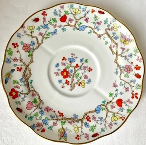 PRETTY SPODE SHANGHAI GROSSE 7 Zoll ORPHAN UNTERTASSE, CREMESUPPE, TOP ZUSTAND - Bild 1 von 7