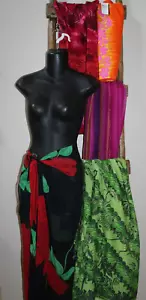 Lot of 5~SARONGS~Beach Coverups~SKIRTS~Short to Long~GREEN~Black~ORANGE~Fuschia - Picture 1 of 11