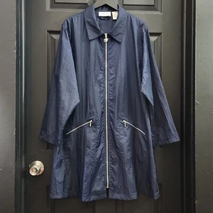 Vintage Diane Von Furstenberg The Color Authority Zip Front Nylon Rain Jacket - Picture 1 of 7