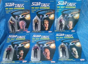 Star Trek TNG MOC Unpunched Action Figure Lot Galoob 1988 Worf Picard Data Riker - Bild 1 von 12