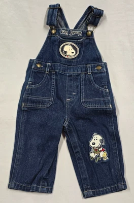 Mono vaquero de mezclilla vintage Peanuts Baby Snoopy pantalones ropa Y2K 6-9 m Foto 1 de 4