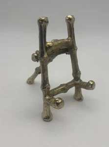 Gold Metall "Messing" Bambus Motiv Staffelei/Kartenetui Hollywood Regency Stil - Bild 1 von 4