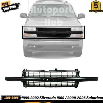 Conjunto de rejilla negra para Silverado 1500 1999-2002 / 2000-2006 Suburban Foto 1 de 4
