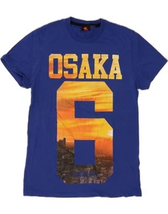 SUPERDRY Mens Osaka Graphic T-Shirt Top Large Blue Cotton MG10 - Picture 1 of 3