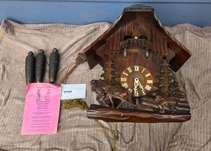 Vintage Huge Black Forest Animated Dancers Dold Musical Cuckoo Clock Reuge 1986 - Picture 1 of 20