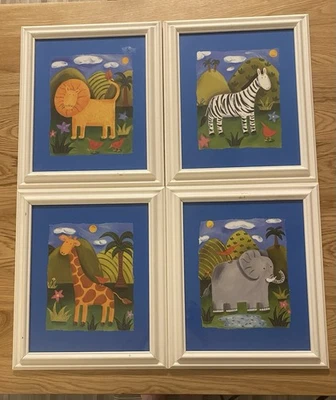 Juego de 4 impresiones enmarcadas Sophie’s Jungle de Sophie Harding. 11”x13” Foto 1 de 4