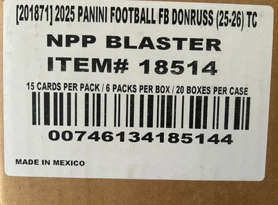 Estuche bláster de 20 cajas selladas de fábrica NFL 2025 Panini Donruss Football Foto 1 de 2