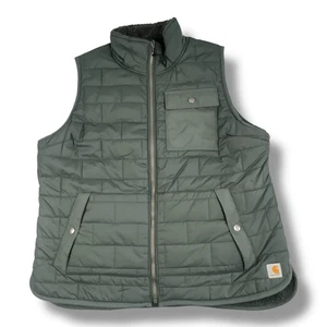 Carhartt Amoret Reversible Green Quilted Fleece Vest Large - Bild 1 von 10