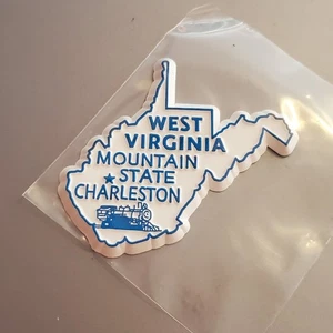West Virginia Mountain State Charleston Refrigerator Magnet 2.5in Map Shape - Picture 1 of 3