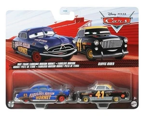 DISNEY PIXAR CARS DIRT TRACK FABULOUS HUDSON HORNET & CLOVIS RIDER 2 PACK NEW - Picture 1 of 3