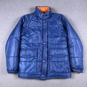 VTG Snow Lion Jacket Mens Medium Berkeley Blue Puffer No Hood 70s - Picture 1 of 9