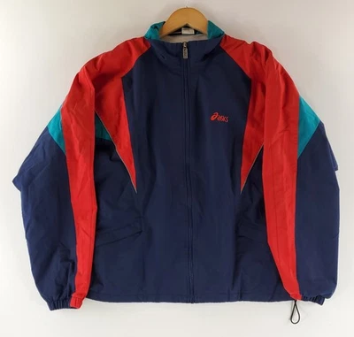 Asics VTG 90s Color Block Windbreaker Full Zip Jacket GTX Red Blue Mens XXL - Image 1 of 4