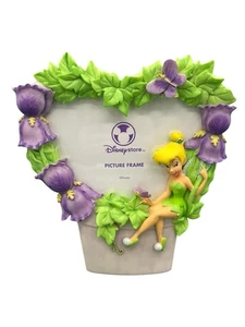 Disney Tinkerbell Blumen Herz Bilderrahmen Lila Floral - Bild 1 von 7