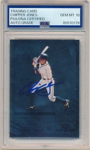 CHIPPER JONES 1999 UD MVP SWING TIME SIGNED AUTOGRAPH PSA 10 GEM MINT AUTO SP - Picture 1 of 2
