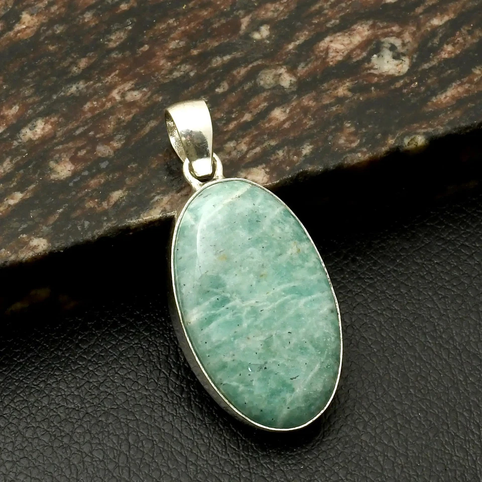 Colgante étnico hecho a mano de piedras preciosas amazonita joyería para Navidad 2,08" AP-41605 Foto 1 de 1