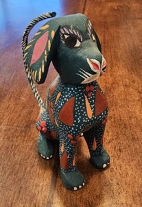 Oaxaca PERRO Cachorro Perrito Perro Alebrije Arte Popular Mexicano Firmado - Imagen 1 de 5