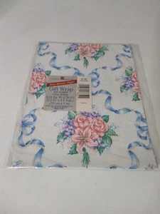 Vintage American Greetings (White Floral) Gift Wrap Wrapping Paper - Picture 1 of 6