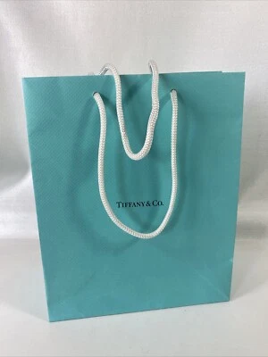 TIFFANY & Co.  9.5" x 8" x 4”  Blue Paper Gift Shopping Bag ONLY - Image 1 of 4