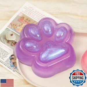 Large Cat Paw Taba Squishy Toy, Purple Cat Paw Squeeze Toys, Kitty Fidget Toy - Picture 1 of 5