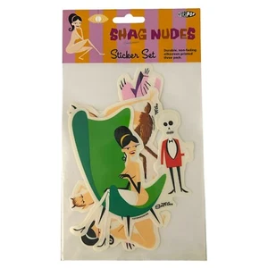 Shag Nudes Set De 3 Pegatinas Torre Discos Nuevo Antiguo Stock Sellado Retro De Colección - Imagen 1 de 3