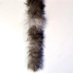 Silberfuchs Pelz Kapuze Kragen Fellkragen Pelzstreifen Jacke 50 cm - Bild 1 von 4