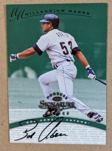 1997 DONRUSS SIGNATURE AUTOGRAPHS MILLENNIUM #2 BOB ABREU AUTO #'D 904/1000