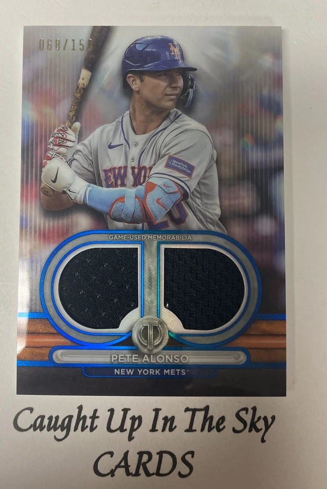 2024 Topps Tribute Pete Alonso  Dual Jersey Relic Blue #068/150 Mets - Image 1 of 2