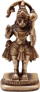 Antique Brown Brass Lord Hanuman Standing Idol Statue for Home/Office (10 cm) - Picture 1 of 5