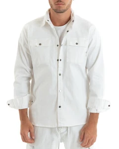 Giubbotto Uomo Giacca Jeans Con Colletto Camicione Denim - Imagen 1 de 28