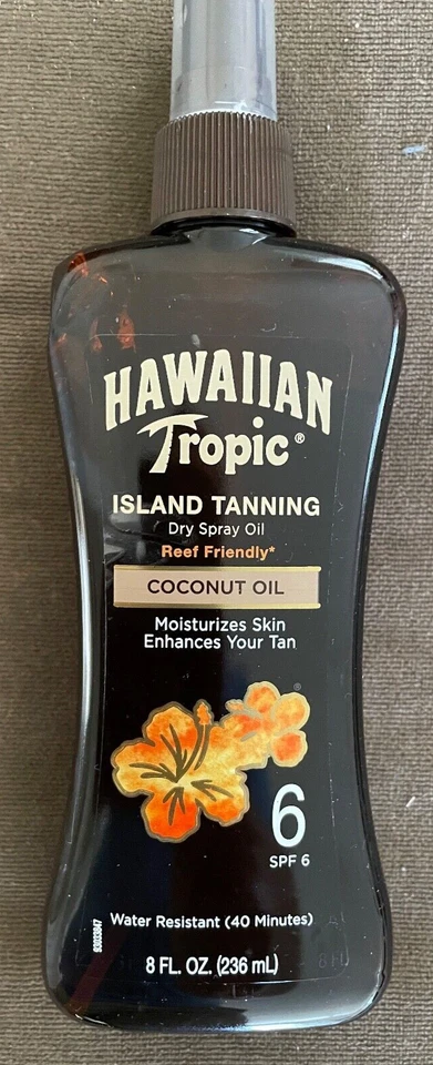 Protector solar en aerosol de aceite bronceador Hawaiian Tropic Island FPS 6 8 oz protector solar bronceador Foto 1 de 1