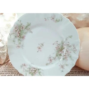Vintage Theodore Haviland Limoges Pink Dogwood Dinner Plate Snack France Floral - Picture 1 of 7