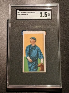 1911 T206 DOUBLE NAME ERROR Fred Payne Piedmont 350-460 SGC 1.5 Vintage Baseball - Picture 1 of 10