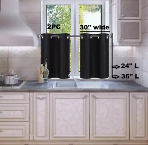 1 SET PANNELLI OSCURANTI FODERATI CUCINA PICCOLA TENDA FINESTRA LIVELLO 24"" O 36"" LUNGHEZZA - Foto 1 di 28