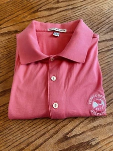 Peter Millar Polo Golf Shirt Medium Lachs Koralle Kiesel Strand Golf Links SS Top - Bild 1 von 10