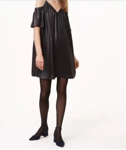 Loft Dress Petite Medium Grey Metallic Shimmer Cold Shoulder Racer Back NWT $98 - Picture 1 of 2