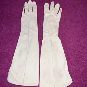 Vintage Lady Gay Double Woven Nylon Glove Sz 7 Styled By Osborn 16” Long Formal - Picture 1 of 6