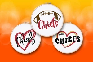 Bundle Lot of 3 Kansas City Chiefs Football Counted Cross Stitch Patterns - Picture 1 of 7