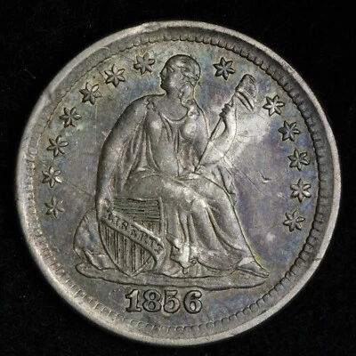1856-O Seated Liberty Silver Half Dime BU *UNCIRCULATED* MS TONED E341 JCNM - Image 1 of 2