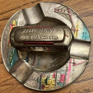 Vintage SAN FRANCISCO Rotating Cable Car Made Japan Metal ASHTRAY Souvenir RARE - Picture 1 of 5