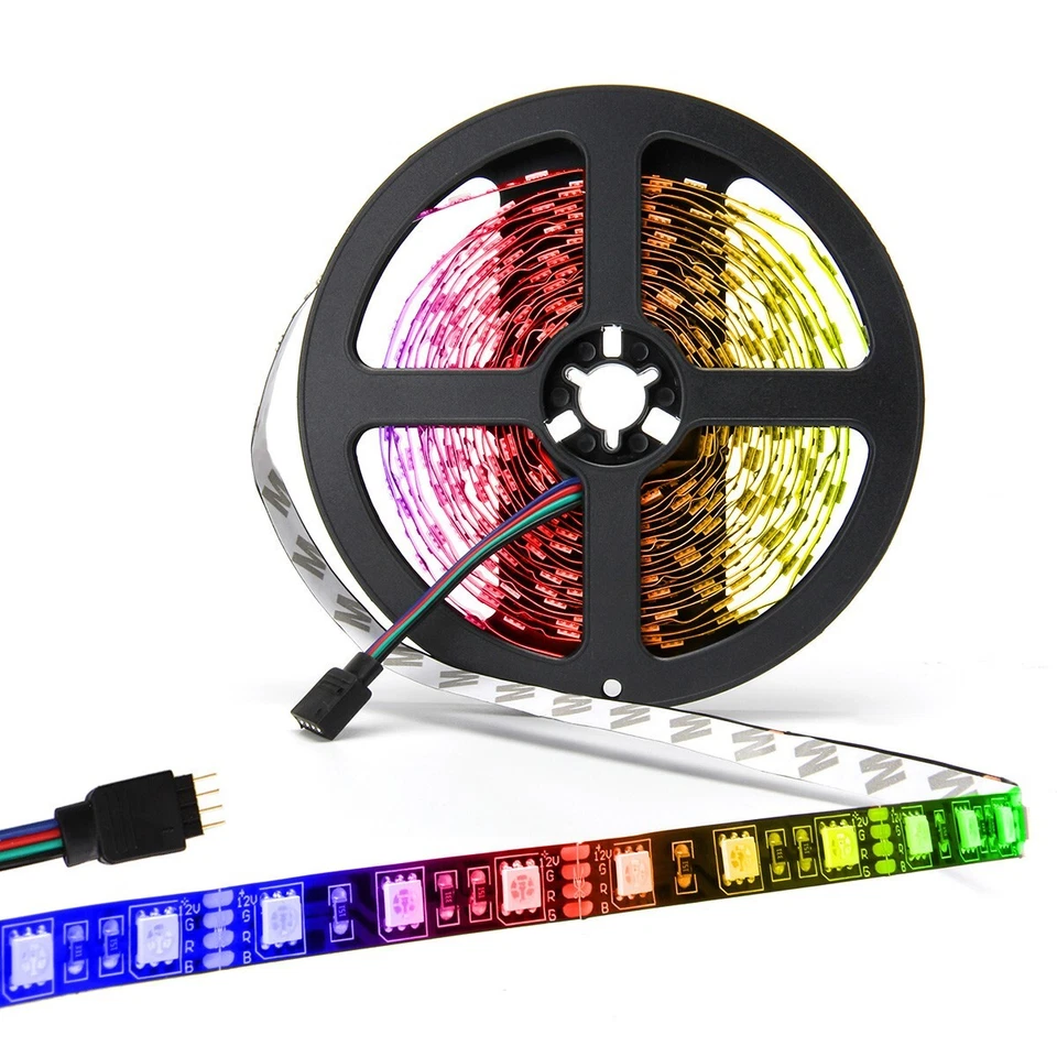 5M RGB LED Light Strip 5050 Black PCB Ribbon Light for Room 300 LEDs with Remote - Image 1 of 4
