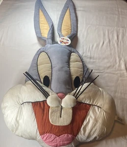 Vintage Looney Tunes Bugs Bunny cuscino testa 1994 peluche ha etichette ma qualche difetto - Foto 1 di 24