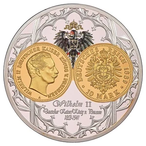 France médaille Wilhelm II 2013 Série Monarques européens cuivre argenté et doré - Picture 1 of 7