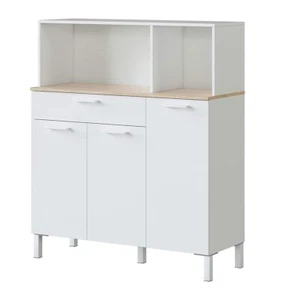 Mobile credenza cucina BIANCO+ROVERE 3 ante cassetto 108 X 40 X 126 cm 0F9930A - Foto 1 di 4