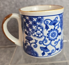 Vintage Copenhagen Blue Floral & Filigree Coffee Or Tea Cup Made In Korea